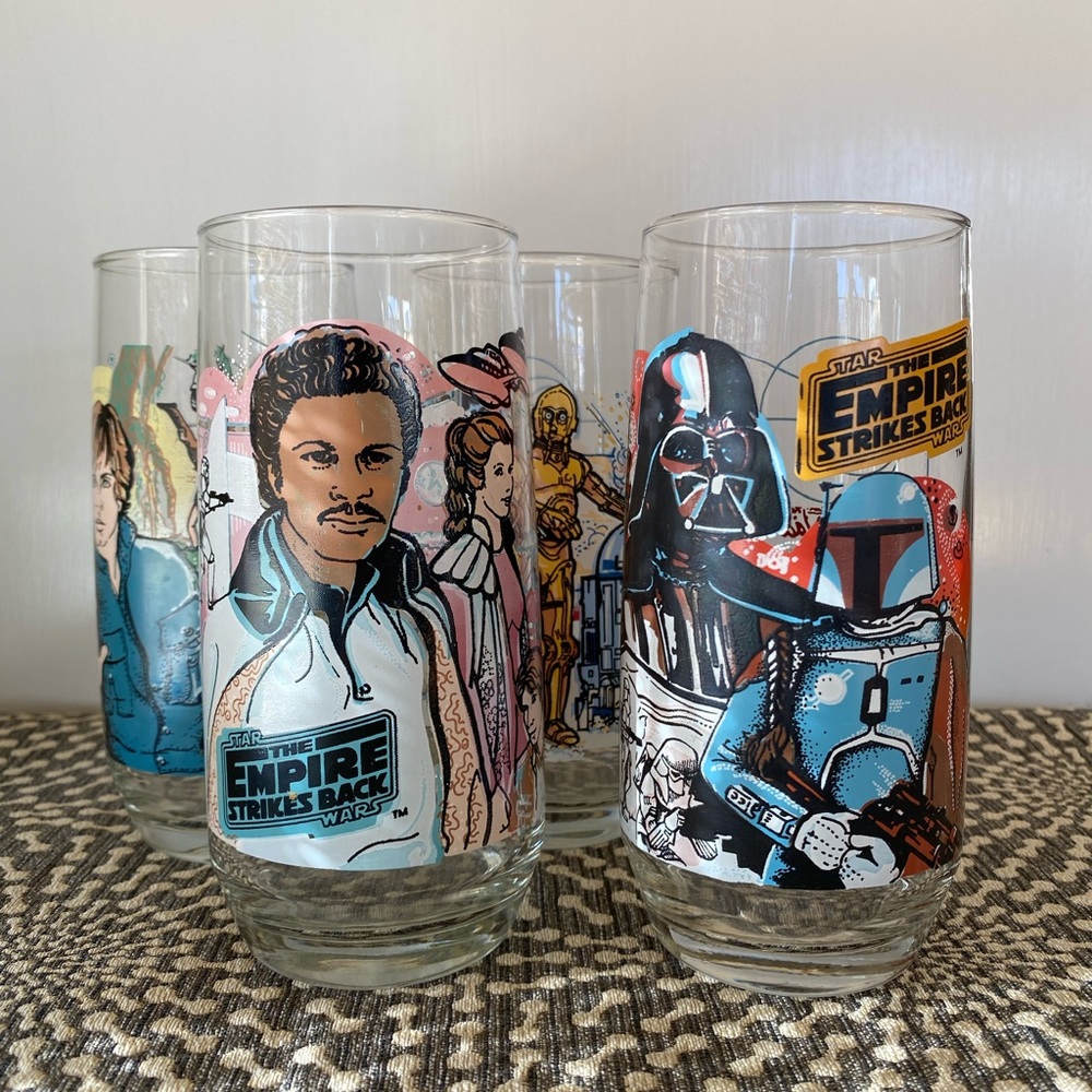Set of 4, Mint** 1980s Star Wars "Return of the Jedi" Burger King glass cups